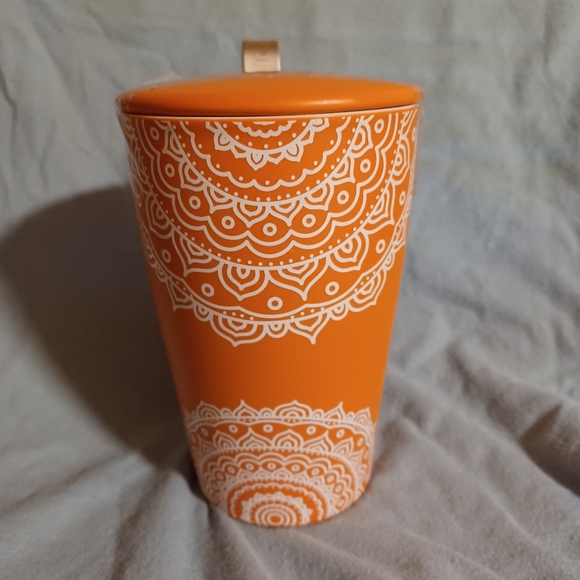 Tea Forté Kati Cup Chakra Terra Orange Cup with Infuser Basket & Lid (081824B) - Picture 2 of 5